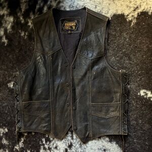 Men's Brown Leather Vest